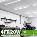 4FT T5 PRO LED Shop Lights, 2800LM 6500K Bright White LED Integrated Fixture, 20W Linkable Garage Light, Ceiling and Cabinet Light with ON/Off Switch, Workshop, Basement, 4 Pack