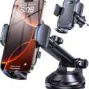 Romuto Phone Holders for Your Car Phone Holder MountSuper SuctionCell Phone Mount for Car Accessories for Women Men Windshield/Vent/Dash Truck Stand Desk Mount Clamp Holder for iPhone Samsung Camera (Diamond Carbon Fiber)