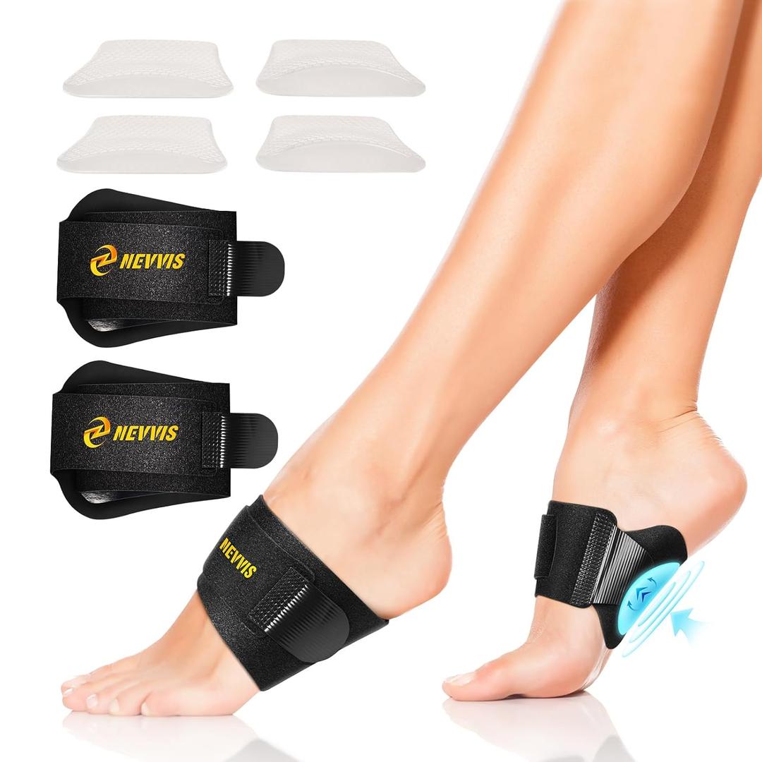 Arch Support Braces with Replaceable Gel Pads, Adjustable Orthotic Arch Support for Women Men, Relief for Plantar Fasciitis, High Arch, Flat Feet, Foot Fatigue, Arch Pain, 4 Pads with 2 Heights Arch Support Braces with Replaceable Gel Pads, Adjustable Orthotic Arch Support for Women Men, Relief for Plantar Fasciitis, High Arch, Flat Feet, Foot Fatigue, Arch Pain, 4 Pads with 2 Heights