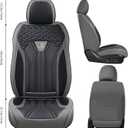 FLORICH Leather Seat Covers, Seat Covers Full Set, Car Seat Protectors 5 Seats, Automotive Seat Covers Fit for Most Cars Trucks SUV- Gray&Black