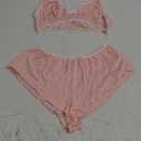 SweatyRocks Women's Lace Trim Underwear Lingerie Straps Bralette and Panty Set (Large)