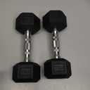 Hex Dumbbells Rubber Coated Cast Iron Hex Black Dumbbell Free Weights for Exercises, 7.5 Pounds / Pair