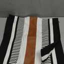 Set of 2 Striped Boho Throw Pillow Covers 16x16 inch, Modern Leather Pillow Cover for Couch Sofa Bed, Farmhouse Decor Patchwork Accent Pillowcase, Black