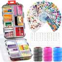 3 Pack 14 Grids Travel Pill Organizer Box with 415-Pcs Medicine Name Labels - Pocket Daily Pharmacy Case Container Kit - Travel Medication Holder Dispenser for Fish Oil Vitamin Supplement - Clear (Clear-blue+pink+grey)