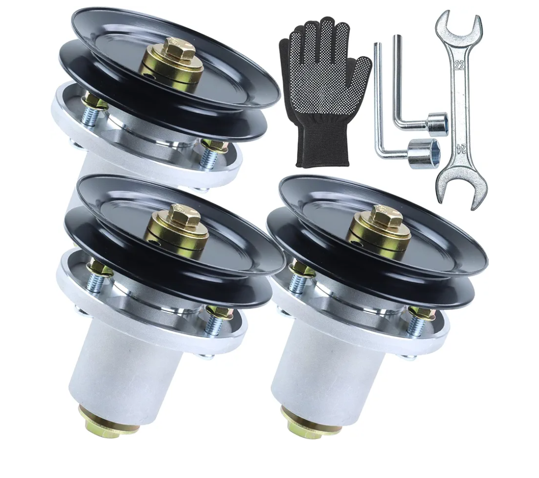 3 Pack 601804 Spindle Assembly with 604664 Pulley Replaces Hustler 601804 Spindle Assembly, Hustler Spindle 607418, Hustler 607418 Spindle Assembly for Hustler Raptor SD 54 Spindle Assembly