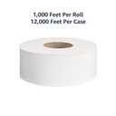 AmazonCommercial 2-Ply White Jumbo Roll Toilet Paper, 9 in, Septic Safe, Compatible with Universal Dispensers, FSC Certified, 1000 Feet Per Roll (Pack of 12)