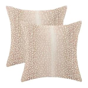 Antelope Pillow Covers 20 x 20 Inch Pack of 2, Animal Skin Print Decorative Throw Pillow Cases Outdoor Linen Farmhouse Neutral Fawn Cushion Cover for Bedroom Home Sofa Decor
