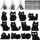 Harloon 12sets/36pcs Black Cat Sticky Notes Black Cat Lover Christmas Gifts Include 12 Sticky Notes(360 Sheets) 12 Pen 12 Organza Bag Adhesive Memo Pad Xmas Stocking Stuffer Coworker Office Supplies