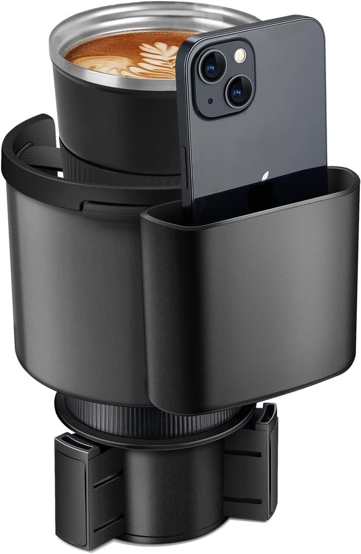 TYKOR Car Cup Holder Expander, Cup Holder Extender Adapter for Car with Adjustable Base, Fits YETI 24/ 36/ 46oz, HydroFlask 32/ 40oz, Large Water Bottles in 2.7"-4.2" (16-46 OZ)