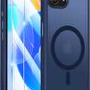 Magnetic Case for iPhone 17e & iPhone 16e (6.1 inch), [with 2X Clear Screen Protectors] [Compatible with MagSafe], Military-Grade Protection, Shockproof Protective Case for iPhone 17E/16E, Blue