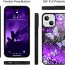 OOK Designs for iPhone 13 Case Glitter Purple Butterfly Nebula Space Design Hard PC+Soft TPU Bumper Anti-Slip Ultra Thin Cover Protective Shockproof Case for iPhone 13