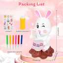 Easter Bubbles Bunny Bubble Machine for Kids, Rabbit Bubble Blower Toy with Refill Solutions, Music, Lights & Sticker- Easter Basket Stuffer Gift for Girls Boys