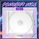 25 Pcs 10.4 mm CD Jewel Cases, Clear Plastic Single DVD Disc Case 5.6 x 4.8 Inch Standard CD DVD Protection Cover