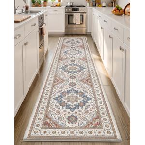 Color&Geometry Kitchen Floor Runner 24x108 Vintage Anti Fatigue, Oatmeal