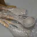 Umite Chef Kitchen Cooking Utensils Set, 33 pcs Non-Stick Silicone Cooking Kitchen Utensils Spatula Set with Holder, Wooden Handle Silicone Kitchen Gadgets Utensil Set (Khaki)