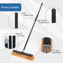 PBHEPJ 18 Inchs Push Broom Outdoor Heavy Duty, Shop Broom with 60" Long Handle for Cleaning Outdoor or Indoor Tile, Garage, Shop, Deck, Concrete, Wood, Stone, Patio Floor