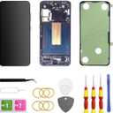 AMOLED for Samsung Galaxy S23 Plus 5G LCD Display Screen Replacement S23 + Touch Digitizer Screen Assembly with Frame Toolkit S916U 6.6" Black(S916U)