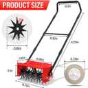 VASALAID Rolling Lawn Aerator, Heavy Duty Manual Push Lawn Aerator Tool with Adjustable Wheels,Rotary Spike Aerator for Lawn Aeration