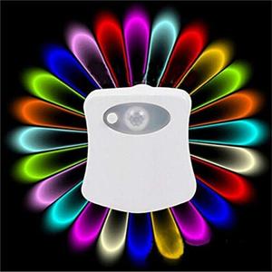 Color Changing Toilet Night Light - Motion Sensor LED, UV Activated, Smart Light Commode Night Lamp (8 Color 1 Pack)