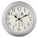 WOOPHEN Vintage Wall Clock, 16" Extra Large Silent Non Ticking Retro Wall Clocks Quality Quartz Battery Operated Round Decorative Easy to Read for Home Kitchen Living/Bedroom Office School (Silver)