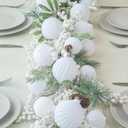Christmas Balls White Flocked Christmas Tree Ornaments Assortment for Xmas Tree Holiday Decor