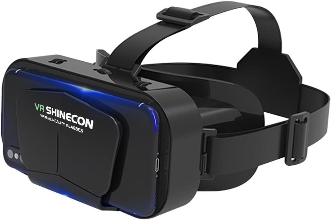 3D VR Glasses VR Virtual Reality Headset Support 360Panorama Large Screen Anti-Bluelight Adjustable Pupil Distance Prevent Fatigue Goggles for Movies Games