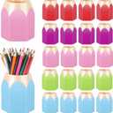 Yeaqee 20 Pcs Pencil Shaped Pen Holders Colored Pencil Storage Organizer Cute Pencil Holder Pen Cups Pencil Pot for School Classroom Office Supplies Desk Table Decoration Students Gift Prize, 5 Colors