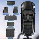 Jack Boss Floor Mats for Tesla Model Y 5-Seat 2021-2023 2022 2024 9PCS All Weather TPE Cargo Liner Floor Mats and Cargo Trunk Mats Accessories, Set of 9 Mats (Not Fit 7-Seat)