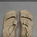 Womens Platform Sandals with Arch Support, Summer Beach Slides with Adjustable Buckle, Comfort Lightweight Chunky Cushion Slip on Sandal, Size: 9