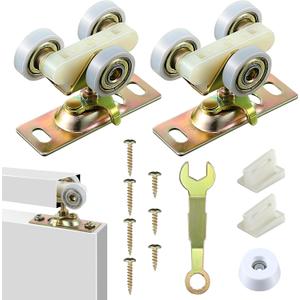 Pack of 2 Sliding Door Hanger, Pocket Door Hanger Assembly, RV Sliding Roller Connection Plate Interior Hardware with Pivot Adjustment Wrench (Style 2)