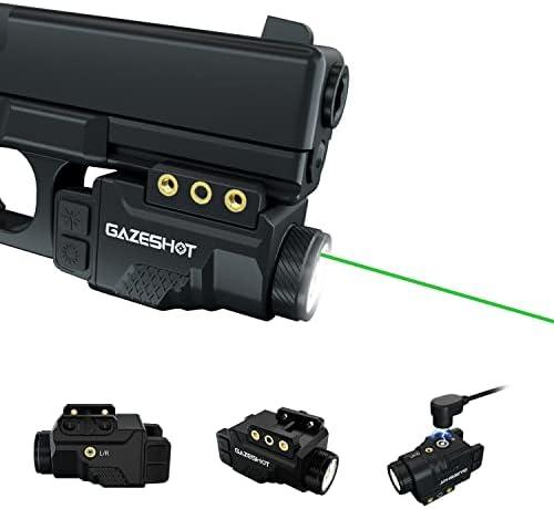 GAZESHOT Mini 700 Lumens Pistol Light Laser Combo Weapon Light Tactical Flashlights, Magnetic USB Rechargeable with Green Beam and Strobe Mode for GL Glock and Picatinny Rail