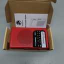 PowerBear Portable Radio | AM/FM, 2AA Battery Operated with Long Range Reception for Indoor, Outdoor & Emergency Use | Radio with Speaker & Headphone Jack (Red)