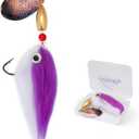 Pike Musky Walleye Fishing Lure Spinnerbait with Feathered Hooks Rooster Tail Fishing Lures Spoon Lures Baits with Tackle Box