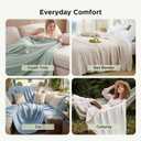 Bedsure Cooling Blanket of Rayon Derived from Bamboo - Lightweight Breathable Cotton Summer Blankets Queen Size for Hot Sleepers, Luxury Throws for Bed, Couch and Sofa, White, 90x90 Inches
