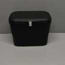 ELPHECO Kitchen Compost Bin with Lid 1.8 Gallon Hanging Trash Can with Lid, 7 Liter Wall-Mounted Garbage Can for Kitchen Cabinet Door, Small Under Sink Trash Can for Counter Top, Bathroom, Black