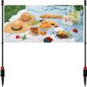 FUMMI Outdoor Banner Pole with Ground Stake, 4-Section Adjustable Stainless Steel Banner Stand for 3–10FT Horizontal Banners, Portable Yard Sign Display (Hardware Only)