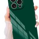 Green Slim Compatible with iPhone 16 Pro Case Rectangle | Soft TPU Shockproof Full Lens Protection, Works with Magnetic Wireless Charging Cover, Protective Phone Case for Women Men