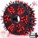 JMEXSUSS 500 LED Red Valentines Lights Outdoor, 173ft Christmas Lights Plug in, Waterproof 8 Modes Red String Light for Tree Party Xmas Holiday Valentines Day Decorations