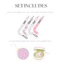 Dodo Babies Pacifier Clip & Case Set - Universal Holder Loop & Pacifier Holder - Secure Binkie Clip for Bibs & Car Seat - Durable Water-Resistant Straps for Baby Essentials - 5-Piece Set, Pink & Gray (Pink,Grey,White)