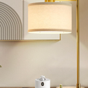 Luvkczc Table Lamp for Bedroom with USB C+A Ports, Fully Stepless Dimmable Bedside Lamp with Linen Lampshade, Nightstand Lamp for Living Room Reading Office, 1 LED Bulb Included (Gold)