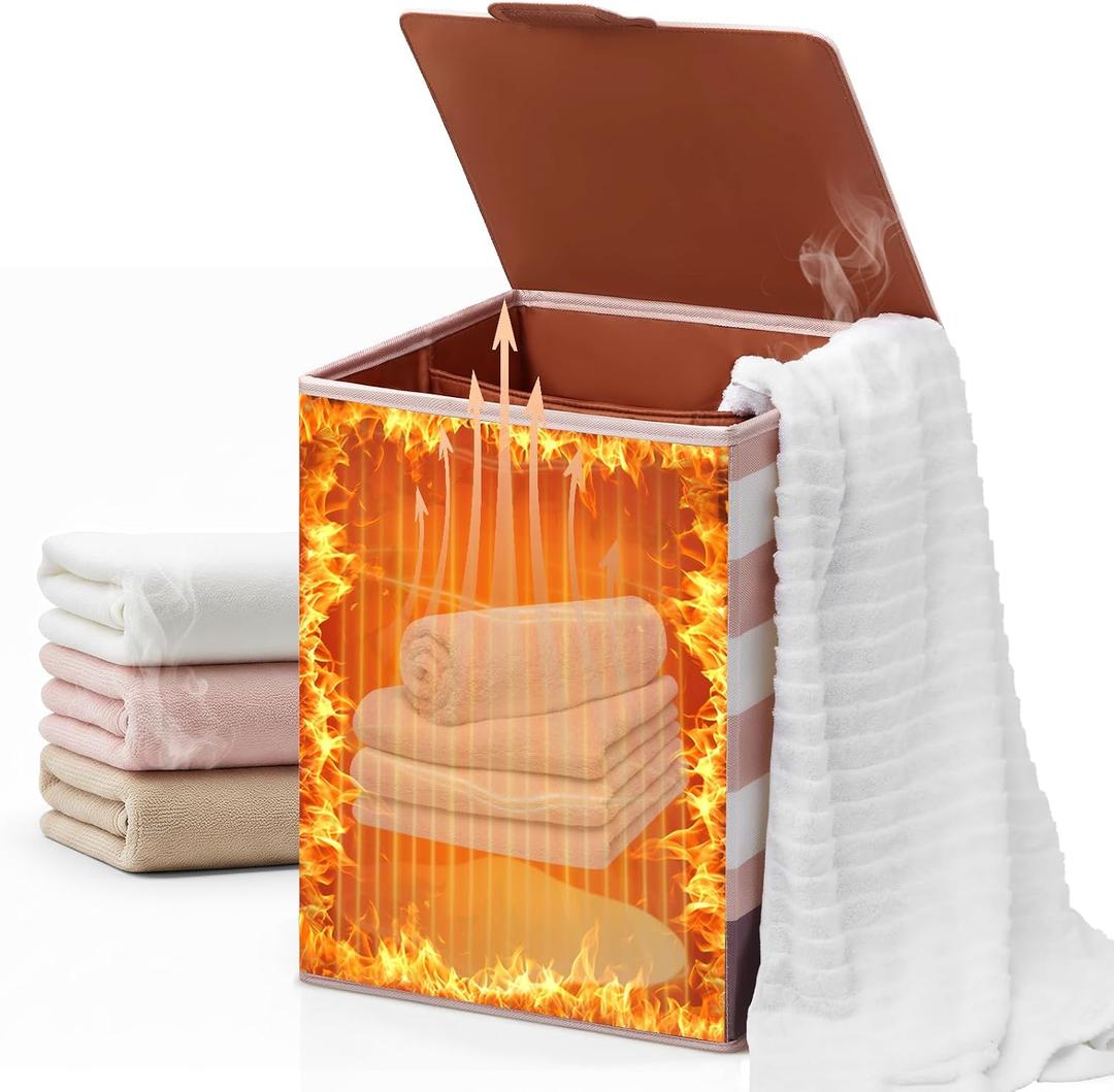 Towel Warmer Bucket 38L Large Towel Warmer Bucket, Foldable Heated Towel Warmers for Bathroom and Spa, 4 Heating Modes,Auto Shut-Off (30/60/90 Min),Fits Towels, Bathrobes, Blankets