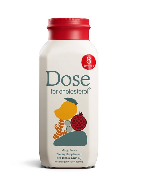 DOSE for Cholesterol Maintain Healthy Cholesterol Levels Gluten-Free Vegan Zero Sugar, 16oz Bottle,  Best By 01-21-2028