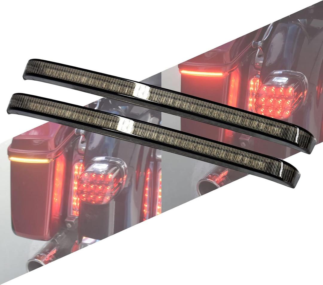 LED Saddlebag Tail Light Running Brake Sequential Turn Signal Lamp Fit for Harley Touring Road King Road Gilde Street Gilde Electra Glide Ultra Limited CVO 2014-2023 (Smoked Lens)