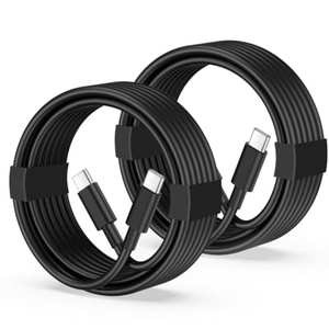 2 x USB C to USB C Cable, 2-Pack 6FT 60W Fast Charging Cable Type C Charger Cord for iPhone 17/17 Pro/17 Pro Max/Air/16/15 Pro Max/Plus, iPad, MacBook, Galaxy S25/S24/S23, Pixel 10/9/8/7, Tablet, Android