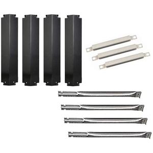 Replacement Parts Stainless Steel Burners,Heat Plates Tent Shield,Crossover Tubes Repair Kits for Charbroil 4 Burner 463268006, 463268007, 463248108, 463260707 Gas Grill Model