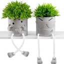 Uguisu 2pcs Cute Plant pots,Succulent pots,Indoor Succulent planters,Small planters for Home Decor,Room Shelf Desk Decor. About 2.5 inches.