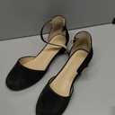 PANDANINJIA Girls Heels Dress Shoes Flower Girl Closed Toe Heels Ankle Strap Wedding Party School Miya Toddler Little Big Kid Pump Shoes (Black Nubuck)