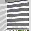 Cordless Zebra Blinds for Windows, Light Filtering Shades Dual Layer Roller Windows Shades Day and Night, Zebra Window Shades for Home, Office, Easy to Install (Dark Grey, 31" W X 72" H)
