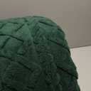 Andency Fluffy Sherpa Queen Comforter Set Dark Green, Super Soft Emerald Green Fleece Warm Bedding for Winter, Luxury Jacquard Boho Fuzzy Plush Bed Set 3 Pieces(1 Shaggy Comforter, 2 Pillowcases) (Queen(90''x90''))