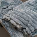 Bedsure Fluffy Comforter Set Queen - Super Soft Faux Fur Bed Set Mineral Blue, Warm Plush Fleece Winter Bedding, 3 Pieces, 1 Shaggy Fuzzy All Seasons Queen Size Comforter with 2 Pillowcases